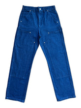 Load image into Gallery viewer, Dark Blue Denim Double Knee Work Pants