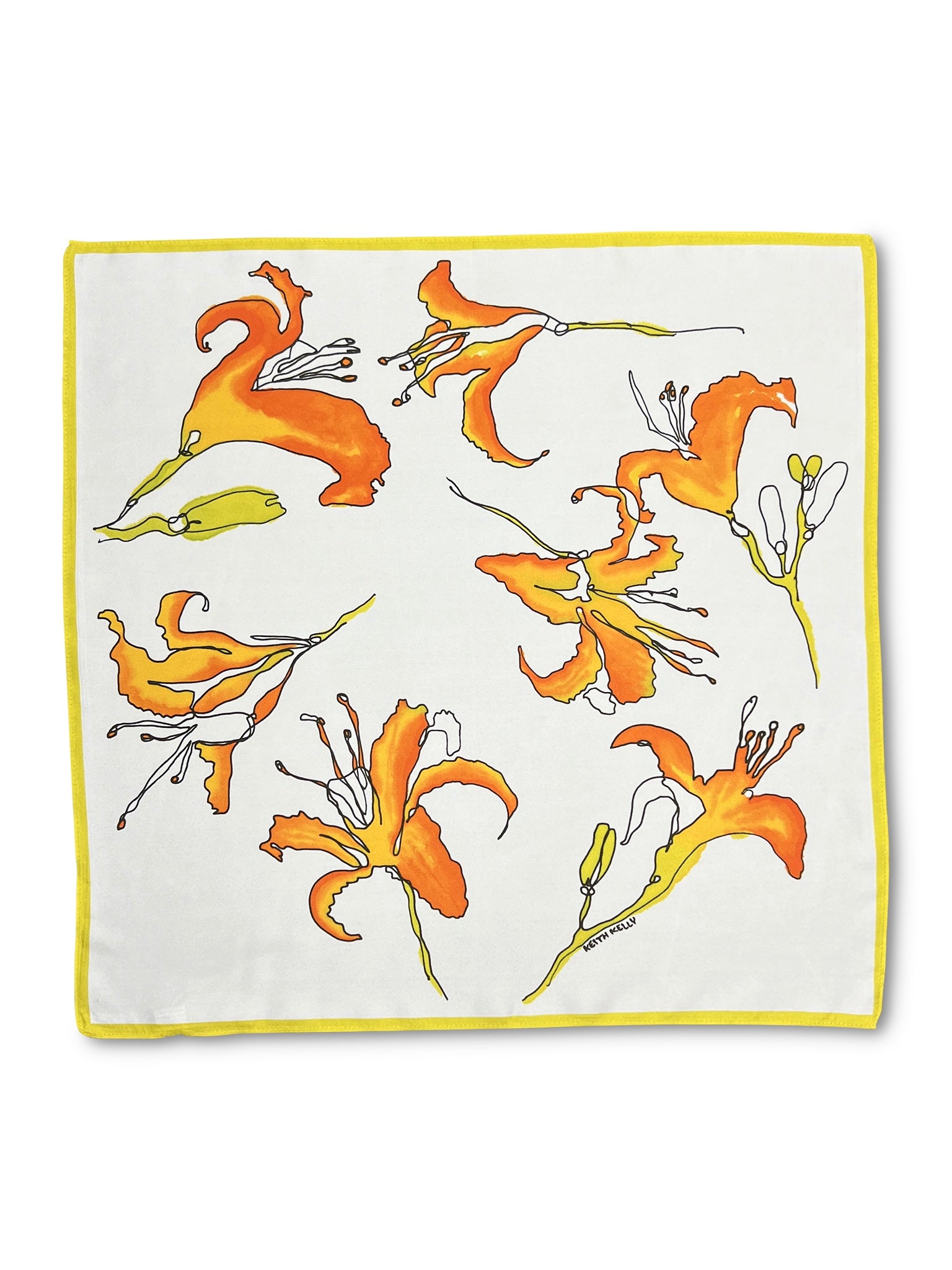 tiger lily silk KEITH KELLY Tiger Lily Silk Scarf - Orange