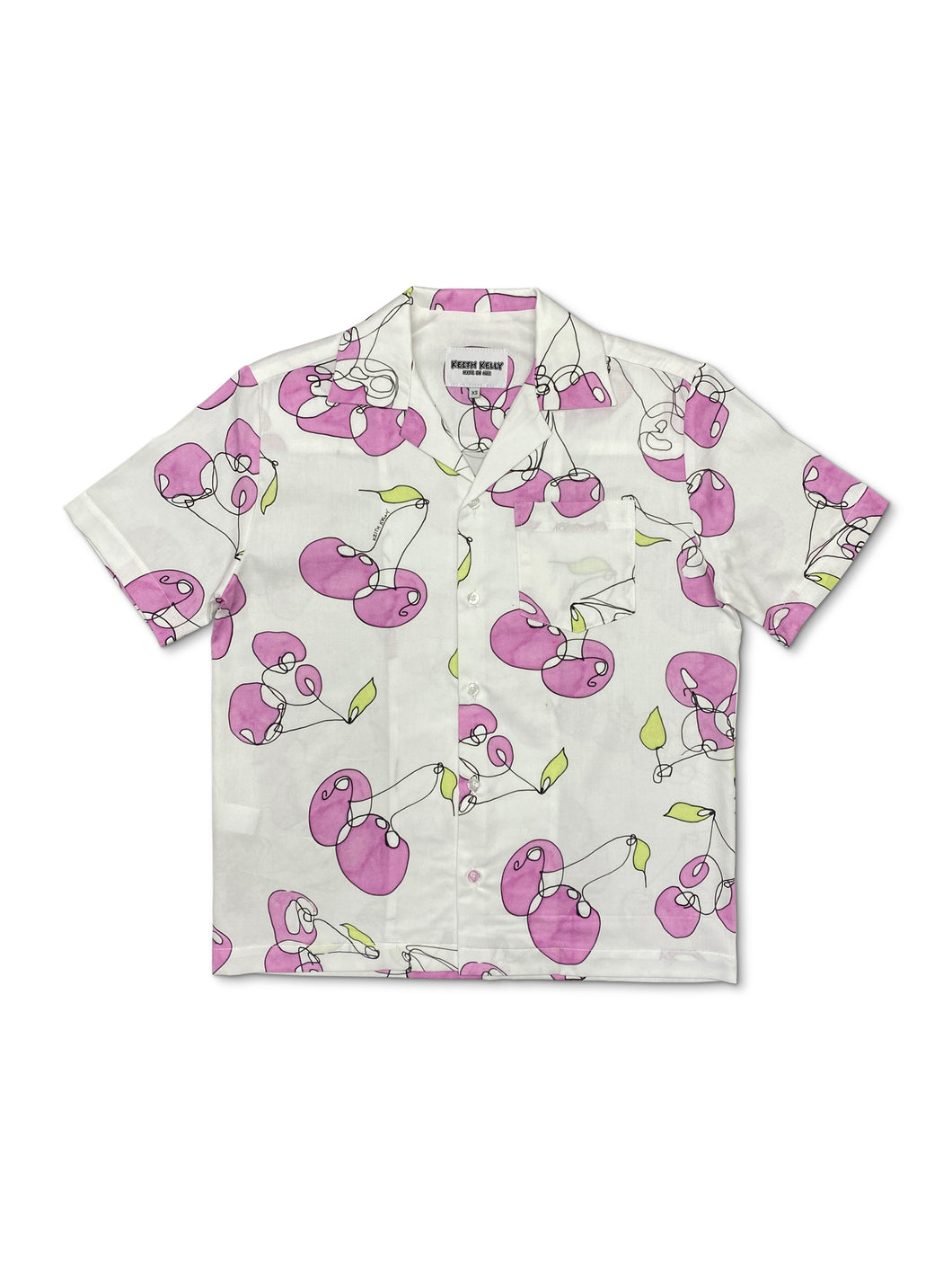 Pink Cherries Camp Collar Shirt